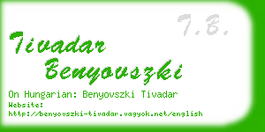 tivadar benyovszki business card